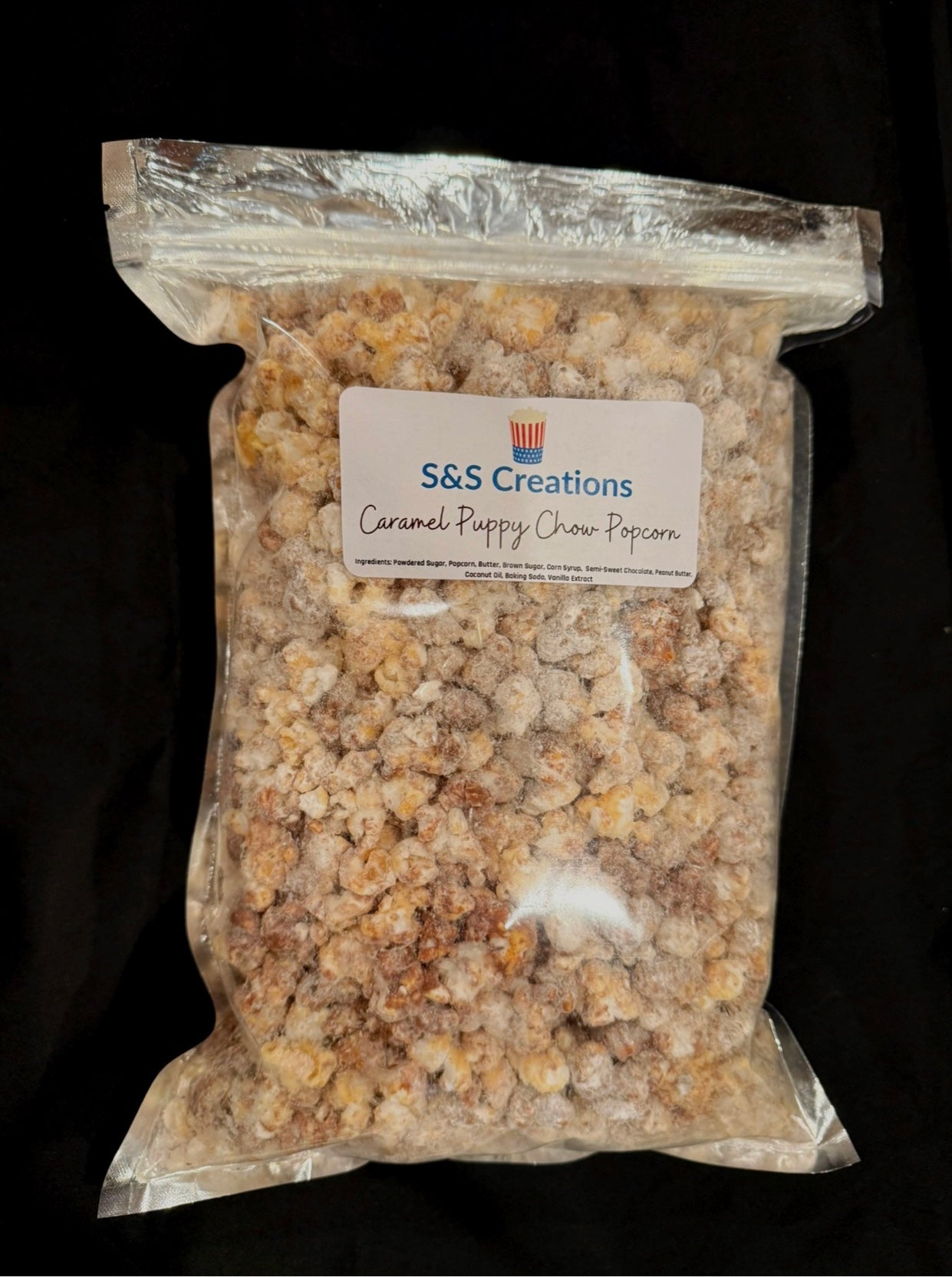 Caramel Puppy Chow Popcorn